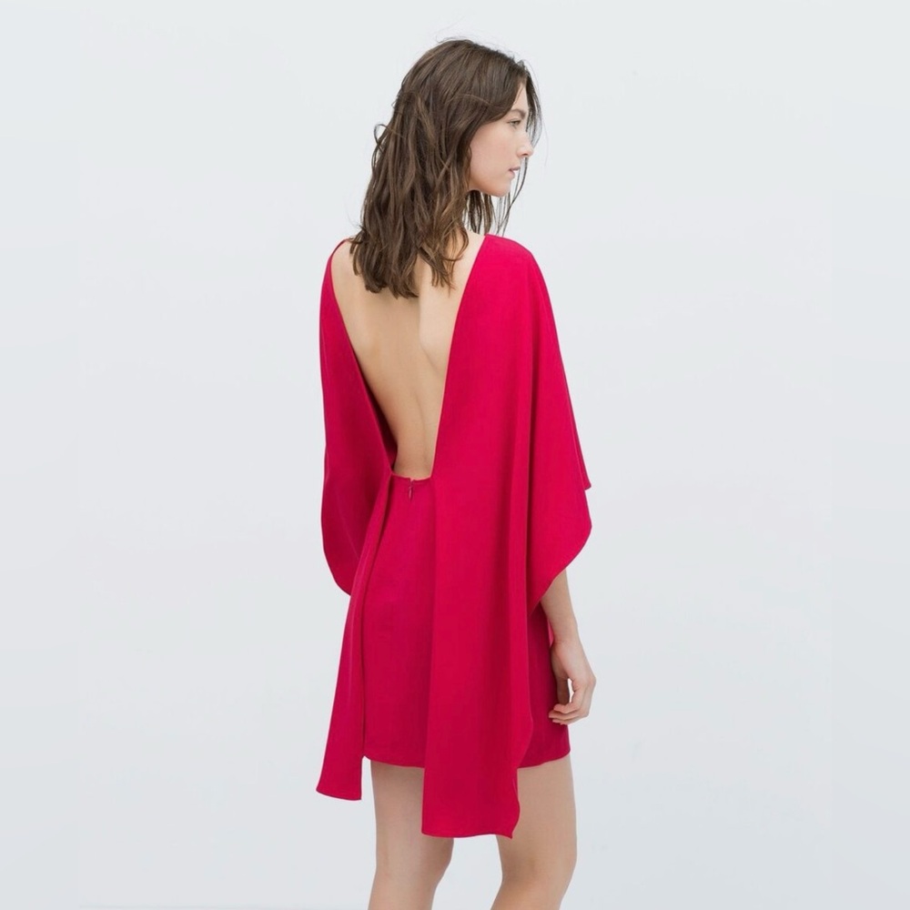 Zara Hot Pink Backless Mini Dress